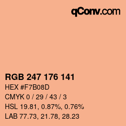颜色代码: RGB 247 176 141 | qconv.com