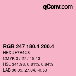 カラーコード: RGB 247 180.4 200.4 | qconv.com