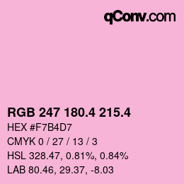 カラーコード: RGB 247 180.4 215.4 | qconv.com
