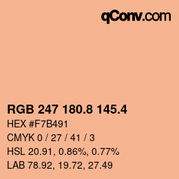 カラーコード: RGB 247 180.8 145.4 | qconv.com