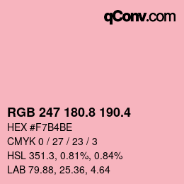 カラーコード: RGB 247 180.8 190.4 | qconv.com