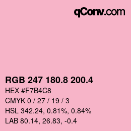 カラーコード: RGB 247 180.8 200.4 | qconv.com