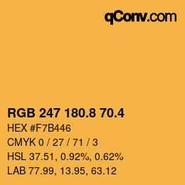 カラーコード: RGB 247 180.8 70.4 | qconv.com