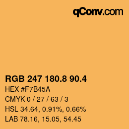 カラーコード: RGB 247 180.8 90.4 | qconv.com