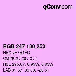 カラーコード: RGB 247 180 253 | qconv.com