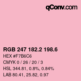 カラーコード: RGB 247 182.2 198.6 | qconv.com