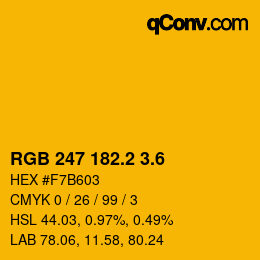 カラーコード: RGB 247 182.2 3.6 | qconv.com