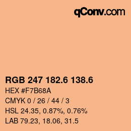 カラーコード: RGB 247 182.6 138.6 | qconv.com