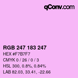 颜色代码: RGB 247 183 247 | qconv.com