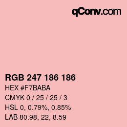 颜色代码: RGB 247 186 186 | qconv.com