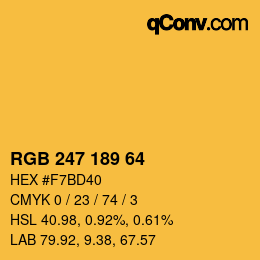 颜色代码: RGB 247 189 64 | qconv.com