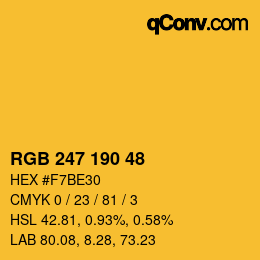 カラーコード: RGB 247 190 48 | qconv.com