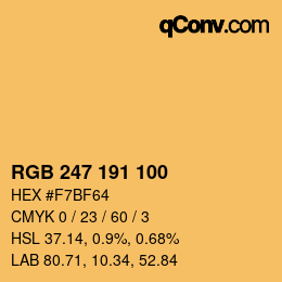Color code: RGB 247 191 100 | qconv.com