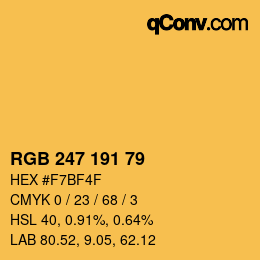 颜色代码: RGB 247 191 79 | qconv.com