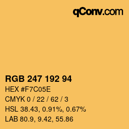 カラーコード: RGB 247 192 94 | qconv.com