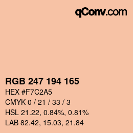 カラーコード: RGB 247 194 165 | qconv.com
