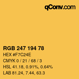 Color code: RGB 247 194 78 | qconv.com