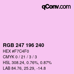 カラーコード: RGB 247 196 240 | qconv.com