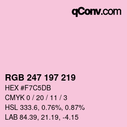 Farbcode: RGB 247 197 219 | qconv.com
