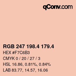カラーコード: RGB 247 198.4 179.4 | qconv.com