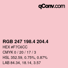 カラーコード: RGB 247 198.4 204.4 | qconv.com
