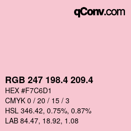 カラーコード: RGB 247 198.4 209.4 | qconv.com
