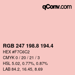 カラーコード: RGB 247 198.8 194.4 | qconv.com