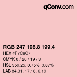 カラーコード: RGB 247 198.8 199.4 | qconv.com
