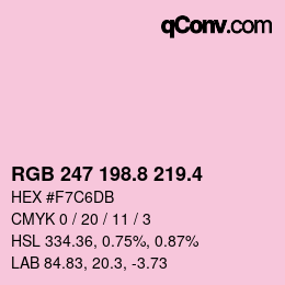 カラーコード: RGB 247 198.8 219.4 | qconv.com