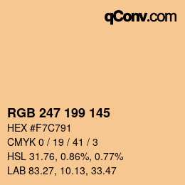 Color code: RGB 247 199 145 | qconv.com