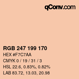 Color code: RGB 247 199 170 | qconv.com
