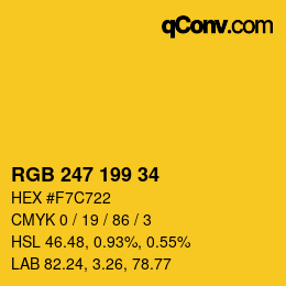 颜色代码: RGB 247 199 34 | qconv.com
