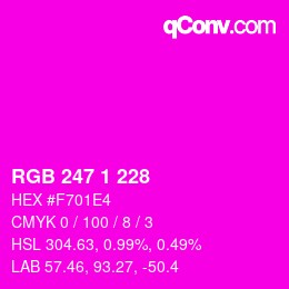 カラーコード: RGB 247 1 228 | qconv.com
