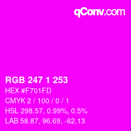 Color code: RGB 247 1 253 | qconv.com