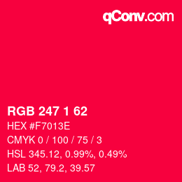 カラーコード: RGB 247 1 62 | qconv.com