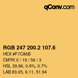 カラーコード: RGB 247 200.2 107.6 | qconv.com