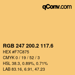 カラーコード: RGB 247 200.2 117.6 | qconv.com