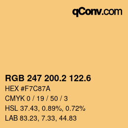 カラーコード: RGB 247 200.2 122.6 | qconv.com