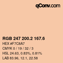 カラーコード: RGB 247 200.2 167.6 | qconv.com