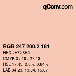 カラーコード: RGB 247 200.2 181 | qconv.com
