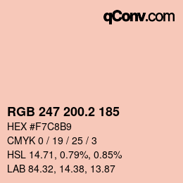 カラーコード: RGB 247 200.2 185 | qconv.com