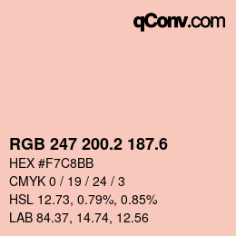カラーコード: RGB 247 200.2 187.6 | qconv.com
