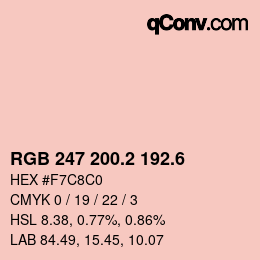 カラーコード: RGB 247 200.2 192.6 | qconv.com