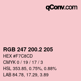 カラーコード: RGB 247 200.2 205 | qconv.com