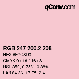 カラーコード: RGB 247 200.2 208 | qconv.com