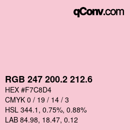 カラーコード: RGB 247 200.2 212.6 | qconv.com