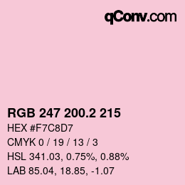 カラーコード: RGB 247 200.2 215 | qconv.com