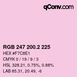 カラーコード: RGB 247 200.2 225 | qconv.com