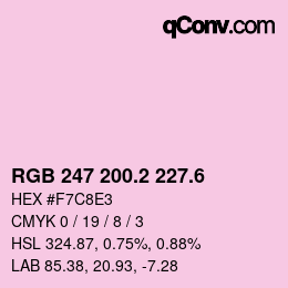 カラーコード: RGB 247 200.2 227.6 | qconv.com