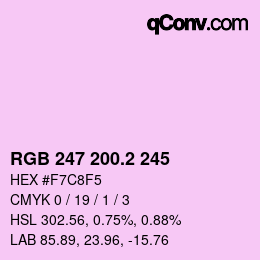 カラーコード: RGB 247 200.2 245 | qconv.com
